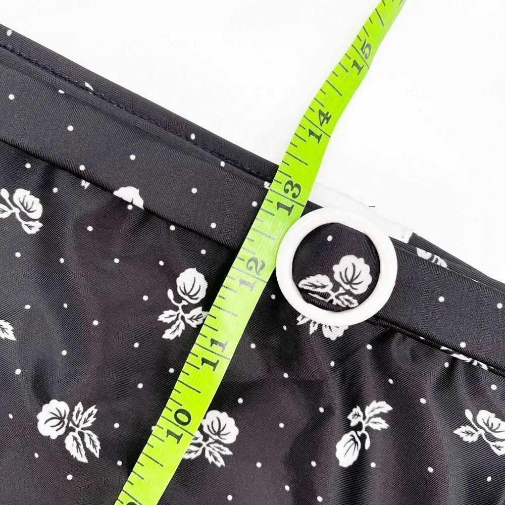ONIA Black Polka Dot Floral High Waist Bikini Set